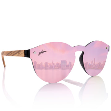 glozzi Daisy – Zebrano Pink Daisy Holz Sonnenbrille 