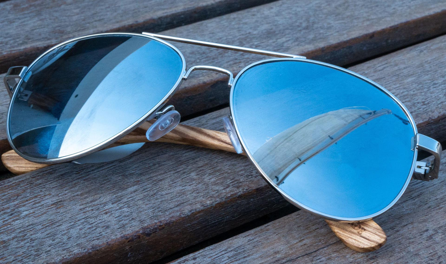 Verspiegelte Holz Sonnenbrillen | glozzi