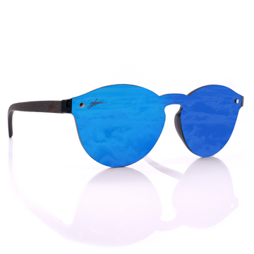 glozzi Daisy – Ebony Blue Daisy Holz Sonnenbrille 