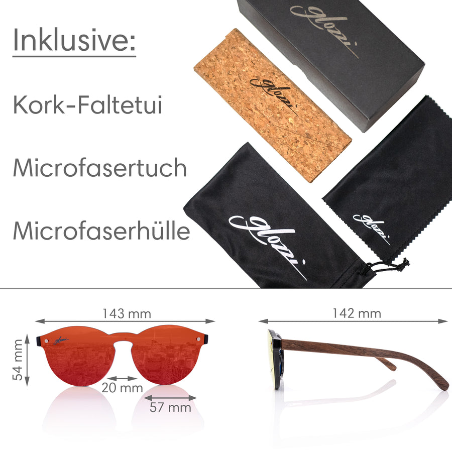 glozzi Daisy – Walnut Red Daisy Holz Sonnenbrille 