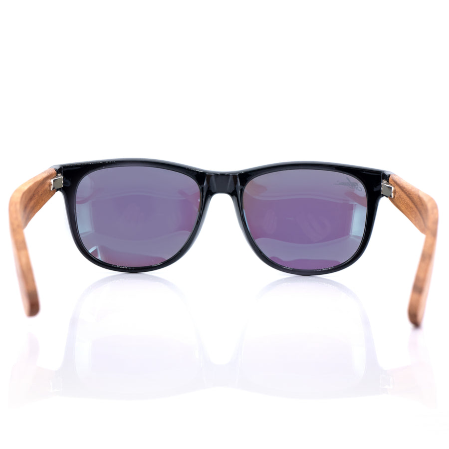 glozzi The Classic - Zebrano Mirror Wayfarer Holz Sonnenbrille 