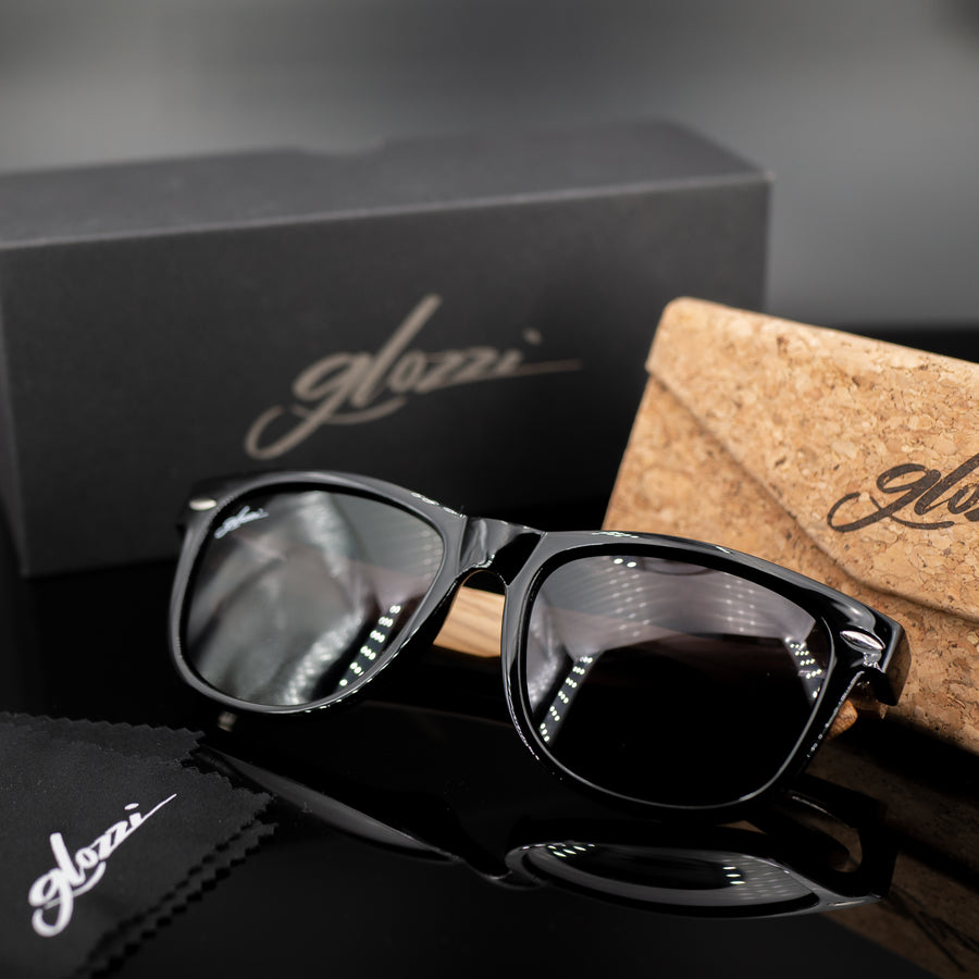 glozzi The Classic - Zebrano Wayfarer Holz Sonnenbrille 