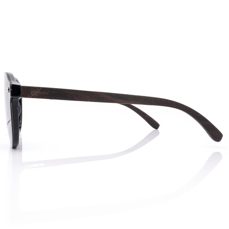 glozzi Daisy – Ebony Blue Daisy Holz Sonnenbrille 