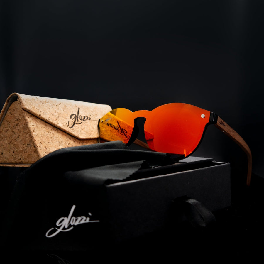 glozzi Daisy – Walnut Red Daisy Holz Sonnenbrille 