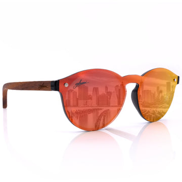 glozzi Daisy – Walnut Red Daisy Holz Sonnenbrille 