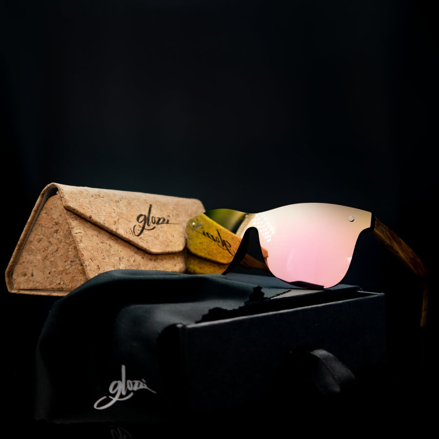 glozzi Miami – Zebrano Pink Miami Holz Sonnenbrille 