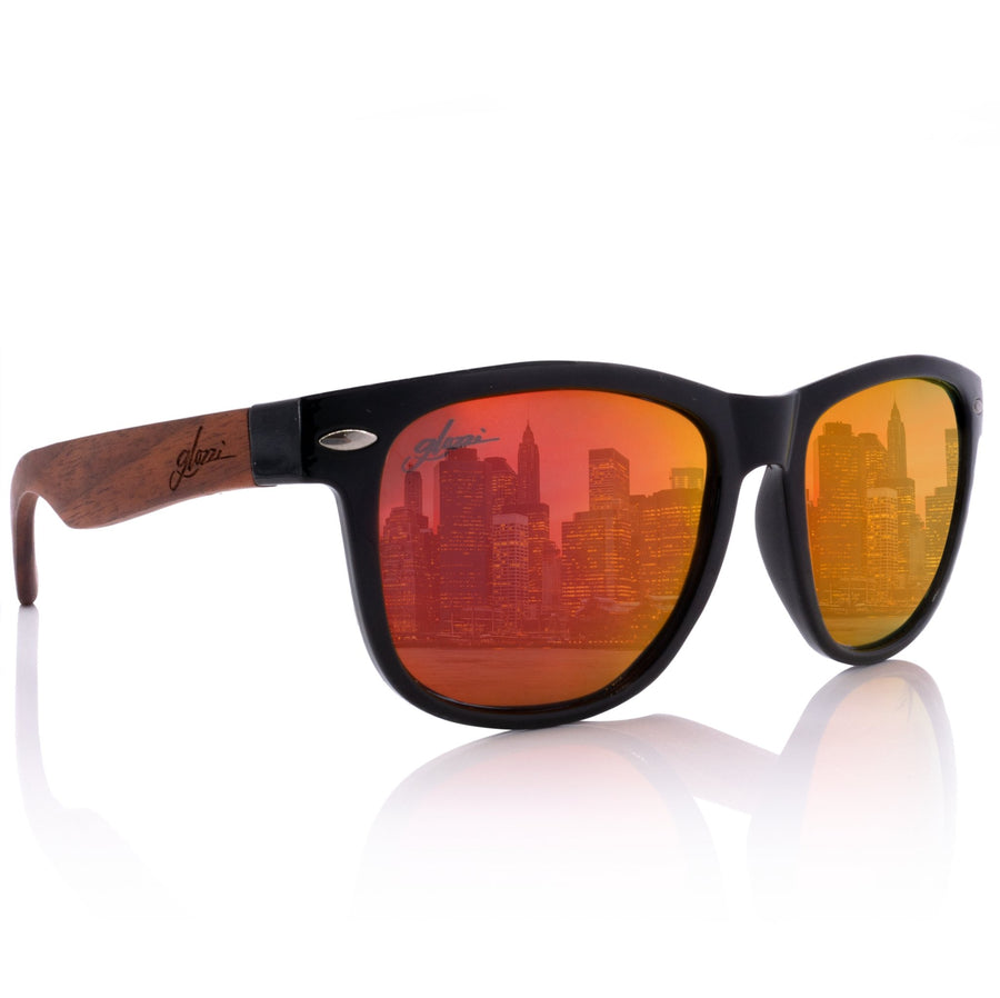 glozzi The Classic – Walnut Red Wayfarer Holz Sonnenbrille 