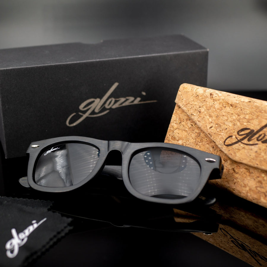 glozzi The Adventurer - Black Bamboo Bambus Sonnenbrille Wayfarer 