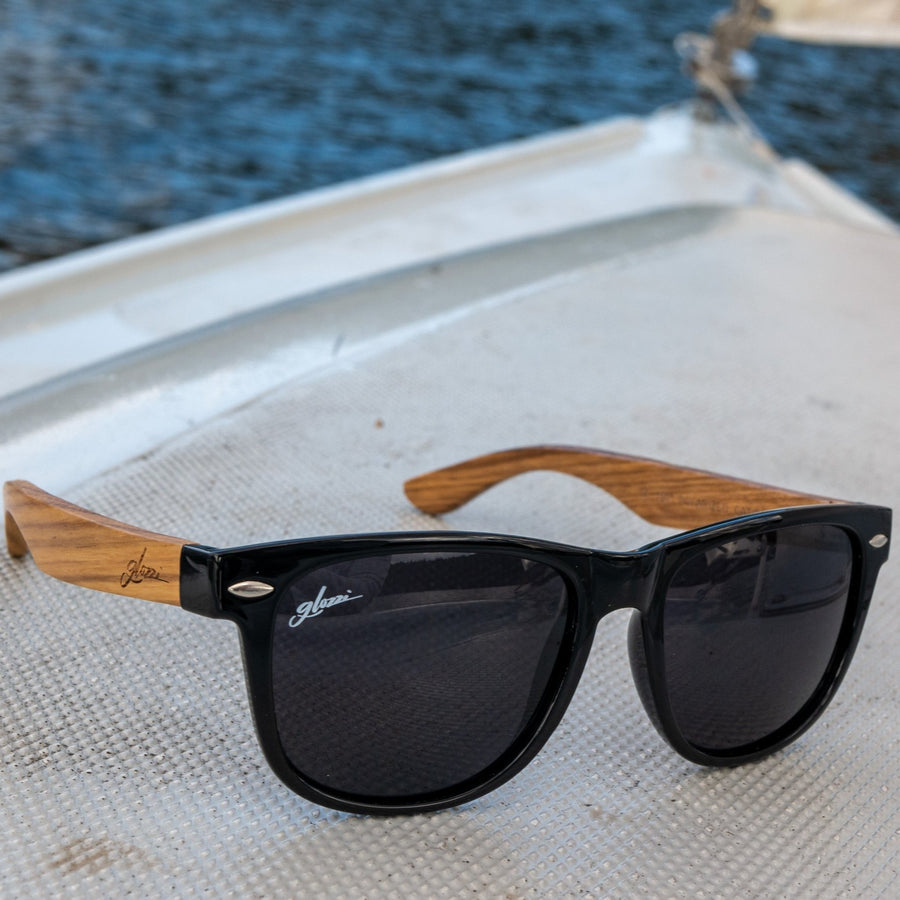 glozzi The Classic - Zebrano Wayfarer Holz Sonnenbrille 