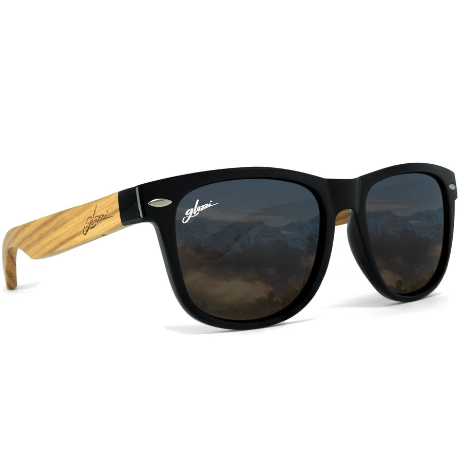 glozzi The Classic - Zebrano Wayfarer Holz Sonnenbrille 