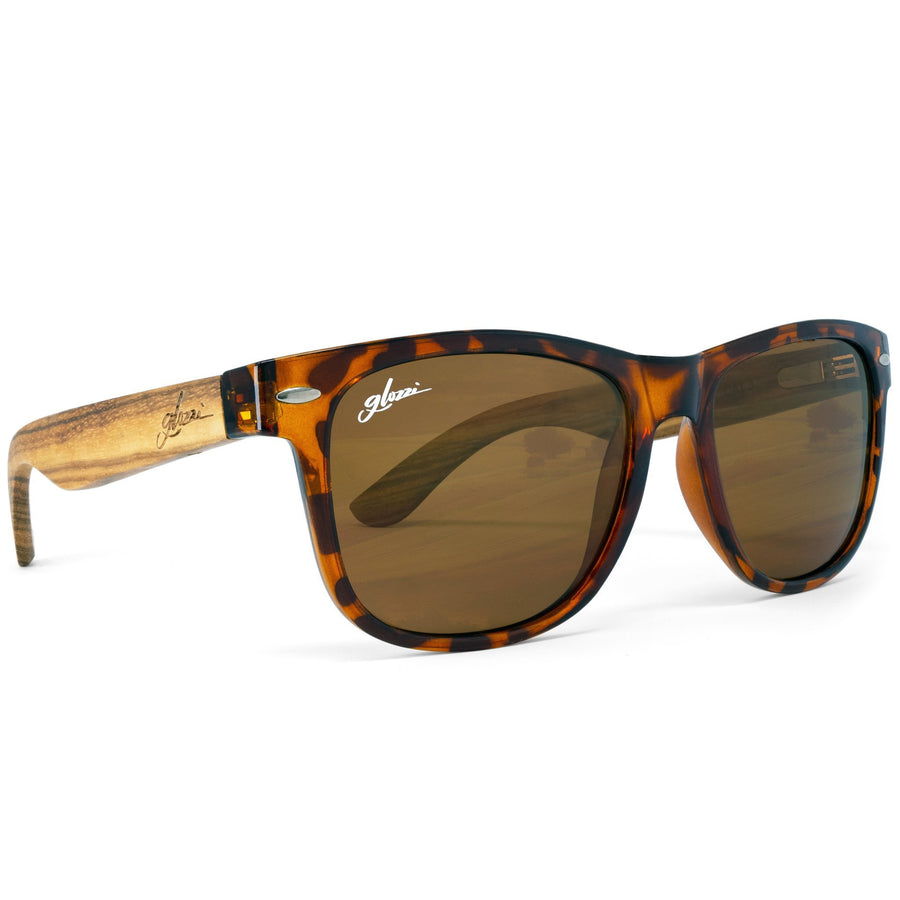 glozzi The Classic - Zebrano Havana Wayfarer Holz Sonnenbrille 